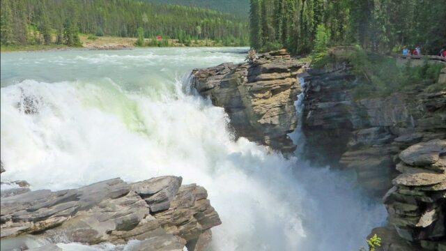 Athabasca Falls in Jasper Provincial Park Alberta