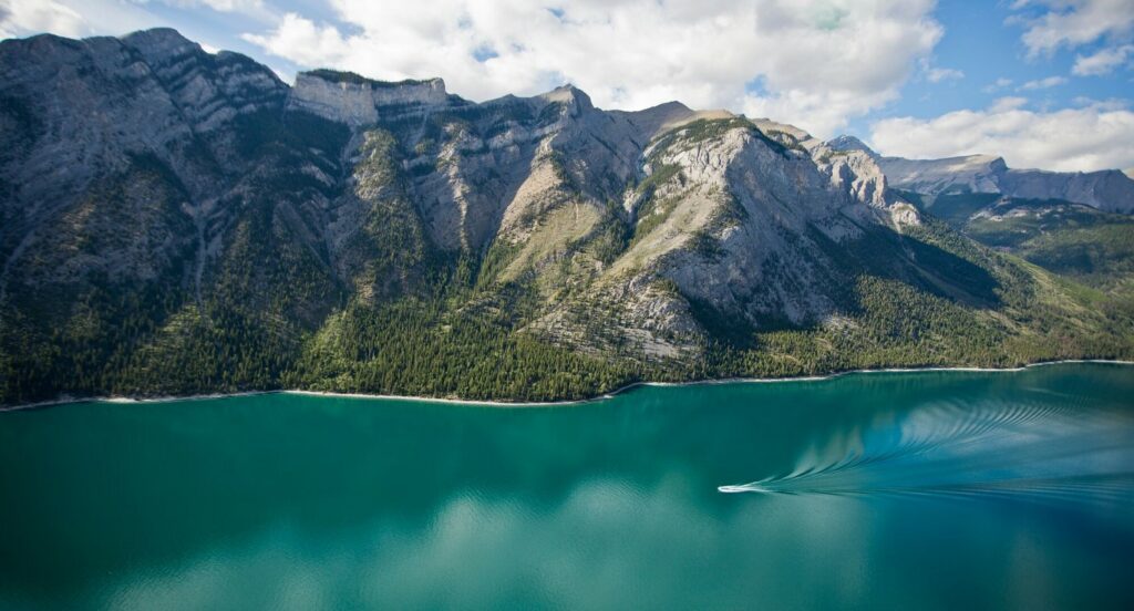 Lake Minnewanka in Banff National Park Alberta