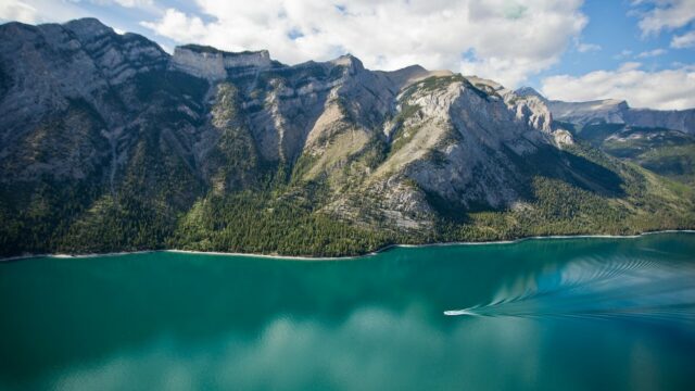 Lake Minnewanka in Banff National Park Alberta